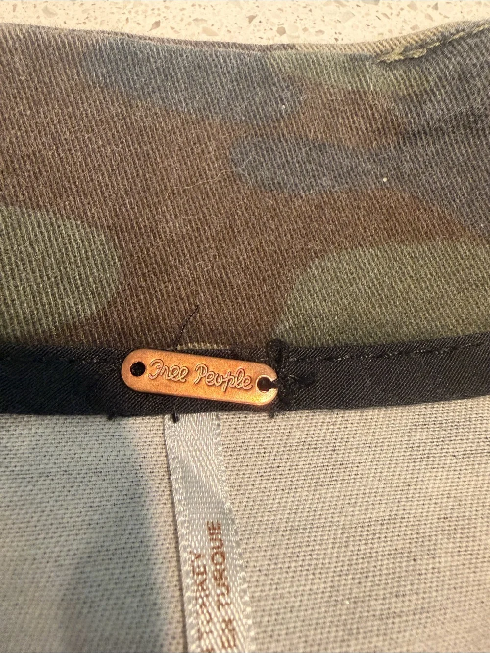 Free People Camo Cargo Style Mini Skirt Size 12